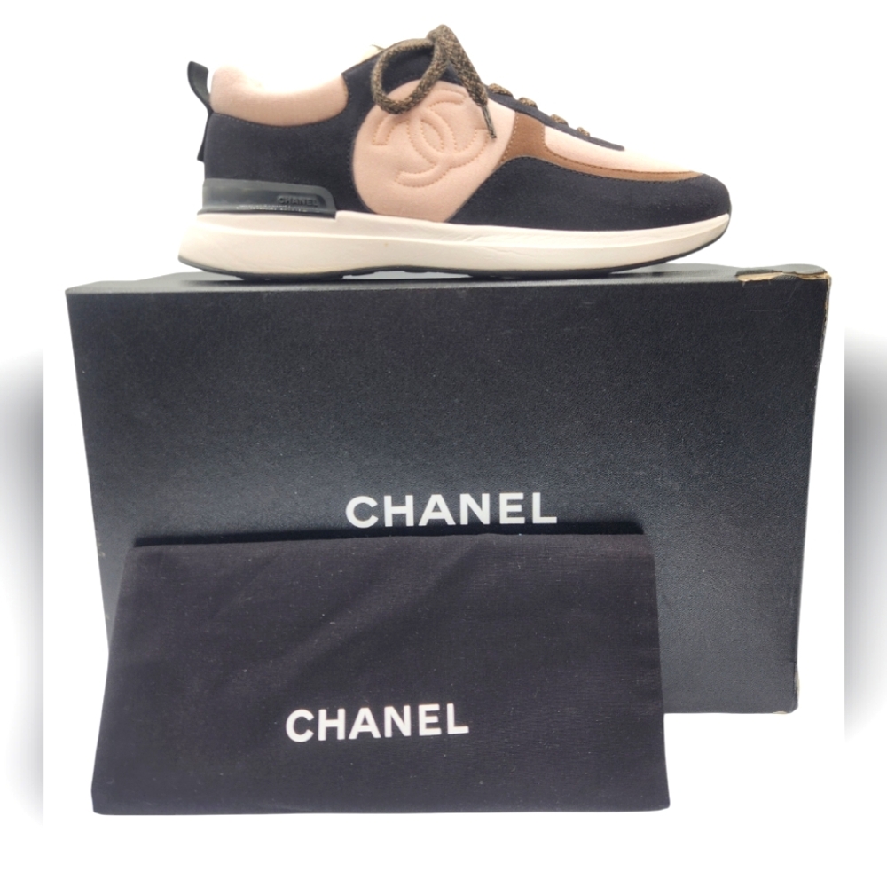Chanel Suede Leather Sneakers